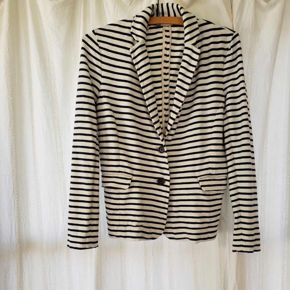 JCrew striped jersey cotton blazer